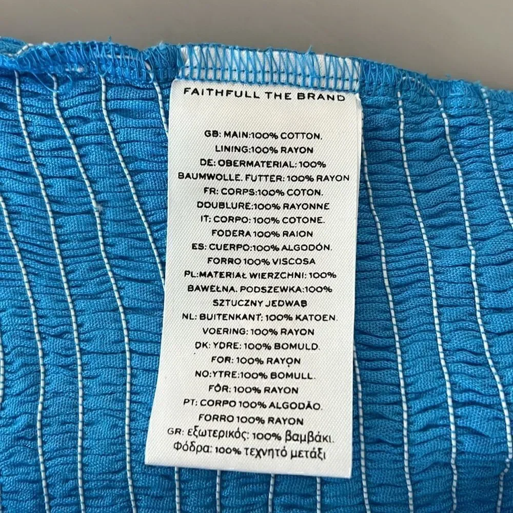 NWT Faithful the Brand Esti Skirt in Turquoise Size M